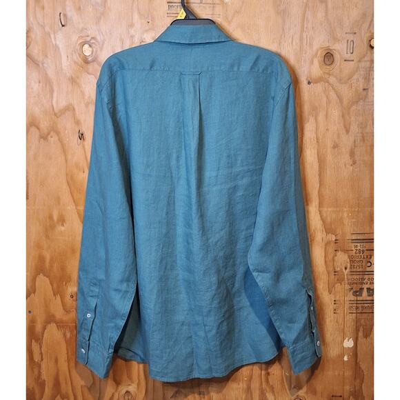 Todd Snyder Baird McNutt Irish Linen Shirt Men's XXL Light Green Woven Classic - Picture 4 of 7
